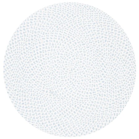 Safavieh 3 x 3 ft. Braided Hand Loomed Round Area Rug; Ivory & Light Blue BRD801B-3R